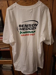 RARE Vintage 1990s Benson & Hedges Jordan Formula One F1 Racing White T-Shirt XL - Picture 1 of 6