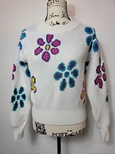 Who What Wear Womens Sweater White Floral Size Small - Picture 1 of 9