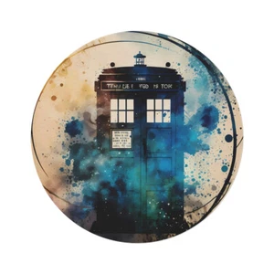 MonsterBucket Dr Who Tardis Police Box Space Time Tree Area Round Rug - Picture 1 of 6
