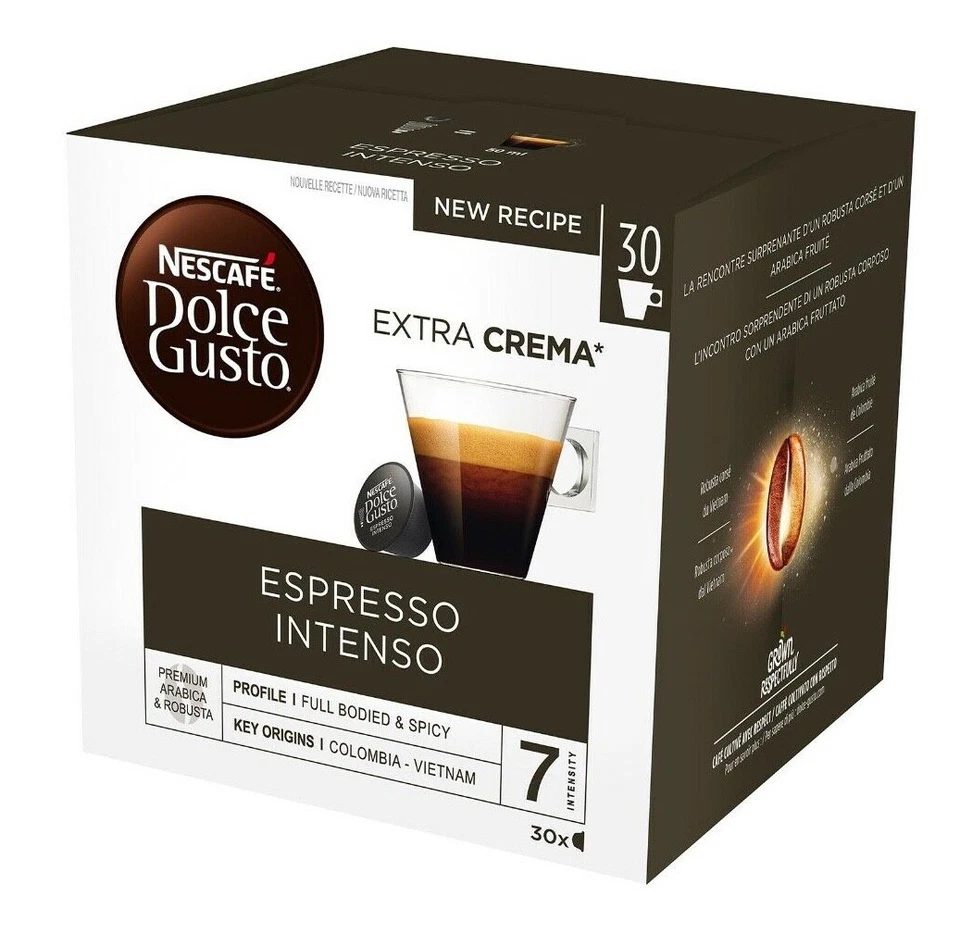 240 Capsule Caffè ESPRESSO INTENSO Nescafè DOLCE GUSTO Originali 210 + 30 Gratis - Immagine 1 di 1