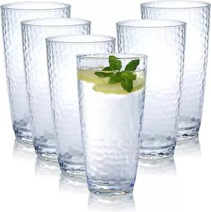 Set of 6 Large Water Tumbler Set 25 oz Highball Drinking Glasses - Picture 1 of 7