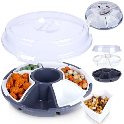 Servierteller Servierplatte Snackteller mit Deckel 33 cm - Bild 1 von 4