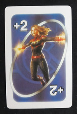 2018 Marvel Avengers Uno Card Blue Captain Marvel Draw 2 Card