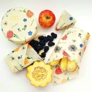 Buzzee - Organic Beeswax Wraps Pack of 4 Bees at Work - Picture 1 of 5