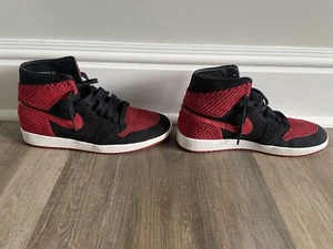 Excellent Condition Size 12 - Air Jordan 1 Retro High OG Flyknit Bred 2017 - Picture 1 of 6