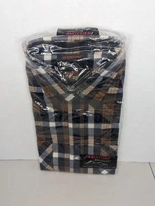 Vintage Redstone Sportswear Herren schwarz braun beige grau kariert Flanell Gr. XL - Bild 1 von 4