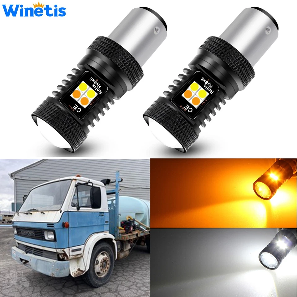 Белые желтые светодиодные передние лампы для указателей поворота для 1987-1993 Kenworth K130 - Изображение 1 из 4