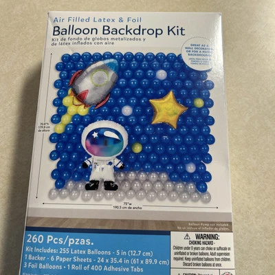 Kit de gota trasera globo espacial 260 piezas lámina de látex fiesta de cumpleaños astronauta estrella Foto 1 de 2