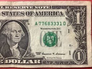 1999 A-District $1 BOSTON MA  AD Block A 7768 3331 D Old One Dollar Bill - Picture 1 of 7