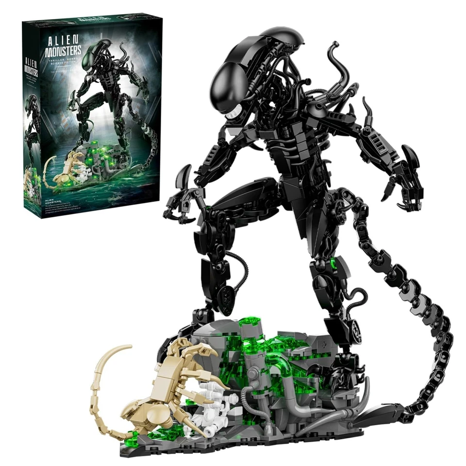 Conjunto de blocos de construção YOUEEFY monstros alienígenas, kit de blocos de construção modelo xenomorfo - Imagem 1 de 4