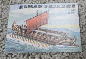 1955 Topps Trading Card Rails And Sails No 196 Roman Trireme - Picture 1 of 2