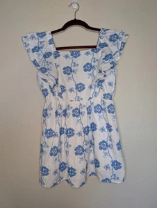 Rare Editions | Size 16 | Ruffle Sleeve Floral Lined Mini Dress Button Closure - Picture 1 of 8