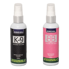Ancol Dog Cologne K9 100ml & Ancol Dog Cologne Baby Powder Scent 100ml Pack