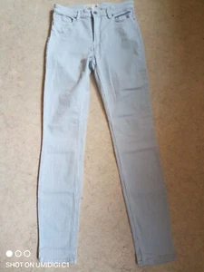 Damen Jeans, Weiß Blau gestreift, Gr. 36/38 - Bild 1 von 3