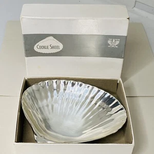 Vtg Top Flight Cockle Shell Sheel Sliver Player Soap Dish W/ Feet Original Box - Picture 1 of 7