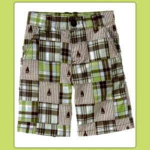 NWT Boys 8 Gymboree PLAID FOR SPRING cotton sailboat PATCHWORK ADJ WAIST SHORTS - Picture 1 of 2