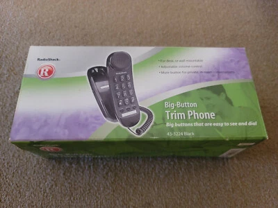 NUEVO Radio Shack Botón Grande Recorte Teléfono Pared Línea Fija 43-3224 - Caja Foto 1 de 4