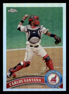 2011 Topps Chrome Refractors #53 Carlos Santana - Picture 1 of 2