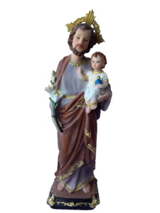 imagen de San Jose con corona 12'' y nino jesus color morado y cafe new - Picture 1 of 2