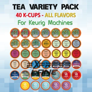Two Rivers 40 K-Cups Tea Variety Pack Pod KEURIG Lemon Chamomile Earl Grey Green - Picture 1 of 3