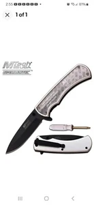 8" MTECH USA SPRING ASSIST POCKET KNIFE CUSTOMIZABLE HANDLE + SCREWDRIVER P-CLIP - Picture 1 of 4