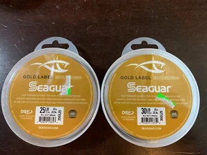 ANGELSCHNUR 25yd - 25lb & 30lb - Seaguar Gold Label Fluorocarbon Lot x2pks - Bild 1 von 4
