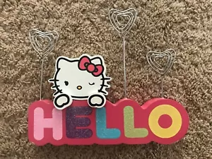 Sanrio HELLO KITTY Portafoto Portafoto Memo Appunti Arcobaleno Glitter "Ciao" - Foto 1 di 4