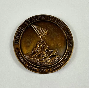 USMC Uncommon Valor Was A Common Virtue The Battle of Iwo Jima Challenge Coin - Picture 1 of 2
