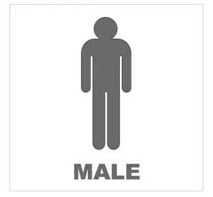 " MALE / FEMALE " water-proof laminated label with double-sided tape at the back - Picture 1 of 3
