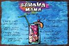 Bahama Mama Cocktail Recipe Menu Vintage Style Retro Metal Sign, bar pub mancave