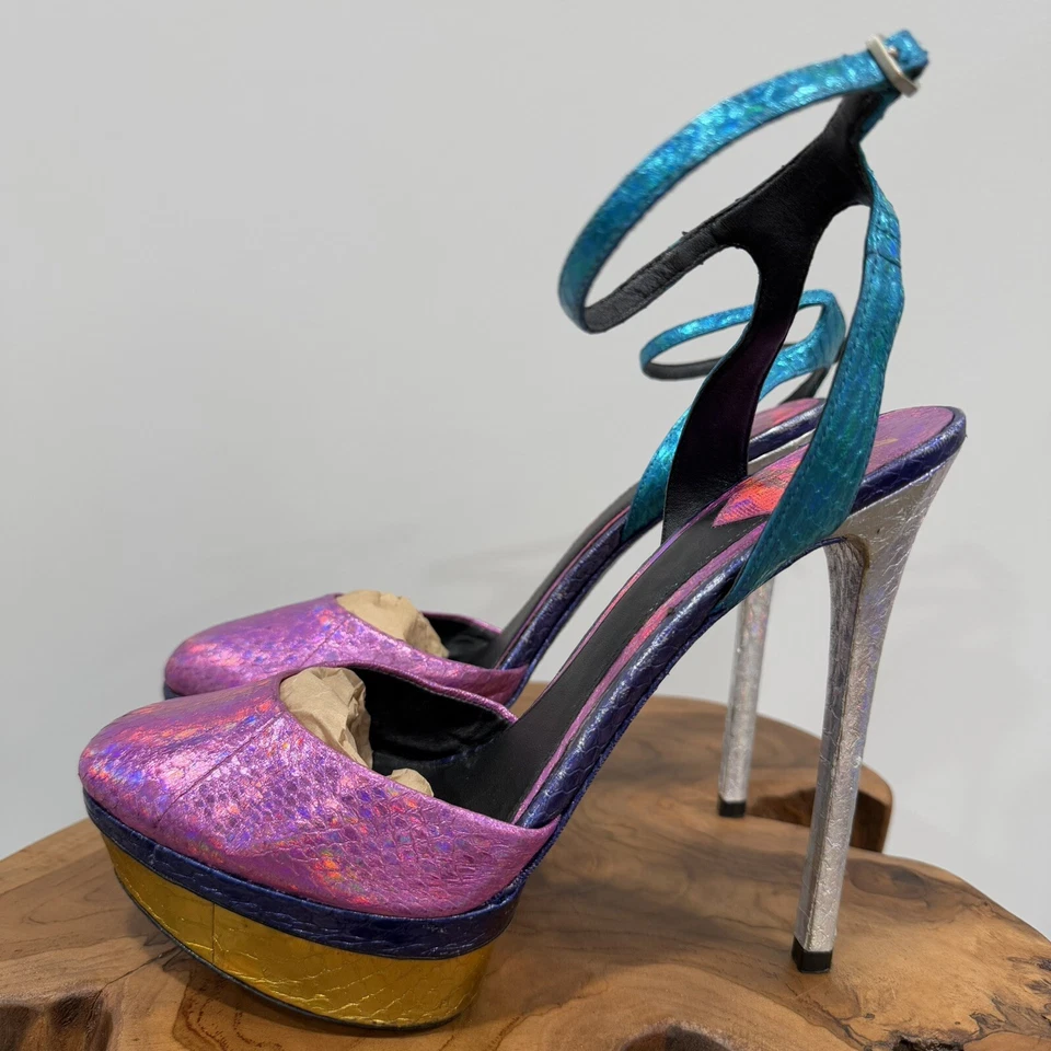 B Brian Atwood Fontenay Holograma Piel de Serpiente Plataforma Bomba Talla EE. UU. 9,5 EUR 40,5 Foto 1 de 4