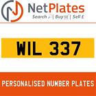 WIL 337 WILLIAM BIL privates Auto-Nummernschild auf Aufhaltungen von NetPlates.co.uk