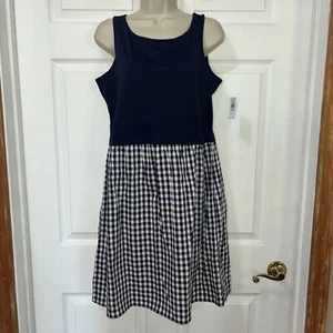 NWT OLD NAVY Blue Gingham Check Sun Dress Girls Sz XXL 18 20 Cotton Sleeveless - Picture 1 of 7