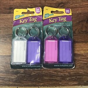 4 Lucky Line Key Tags with Ring, #60502