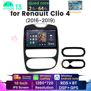 DAB+ Carplay 64GB Android 13 Car Stereo Radio GPS For Renault Clio 4 2017-2019 - Picture 1 of 19