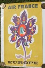 AIR FRANCE EUROPE ORIGINAL HERVE MORVAN TRAVEL AGENTS POSTER 24.5"X39.5" AF 60