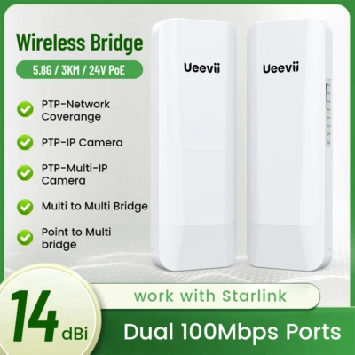 UeeVii 3KM Long Range Wireless Bridge Point to Point Outdoor CPE PTP WIFI Bridge - Image 1 of 4