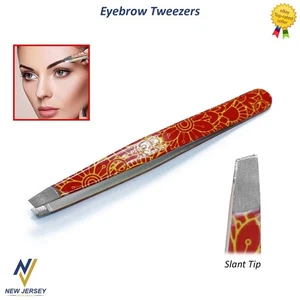 Pinzas profesionales para cejas punta inclinada pinza para cabello de precisión para hombres y mujeres - Imagen 1 de 3