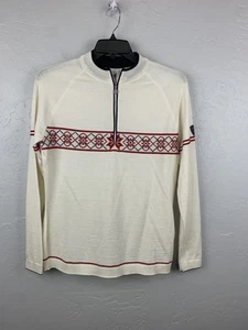 Dale of Norway Pullover Herren XL weiß rot 1/4 Zip Wolle Merino Nordic Pulli - Bild 1 von 8