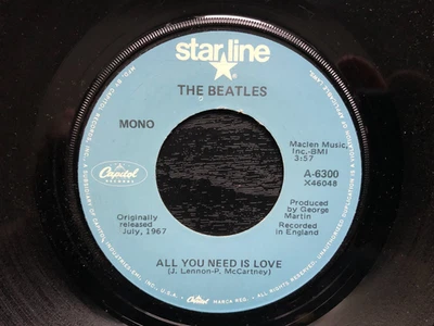 Beatles ALL YOU NEED IS LOVE 1981 Capitol Starline MONO A Prefix single EX RARE! Foto 1 de 4