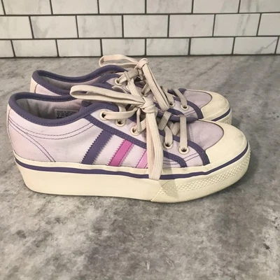 Adidas Sneakers Womens Size 6 Lavender Purple Parley Nizza Platform Shoes Boho - Image 1 of 4