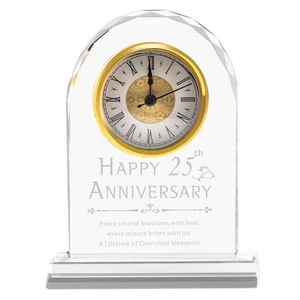 Hochzeitsdekoration zum 25. Jahrestag - Kristalluhr & Andenken Geschenke für Cou... - Bild 1 von 6