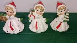 Napco 8387  Lot Of 3 Christmas Girls Figurine Vintage - Picture 1 of 24