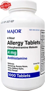 CHLORPHENIRAMINE 4MG TAB CHLORPHENIRAMINE MALEATE-4 MG Yellow 1000 TABLETS UPC 3 - Picture 1 of 12