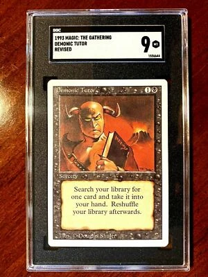 SGC 9 MINT Demonic Tutor 1993 MTG Revised Magic The Gathering 111&3531 - Image 1 of 2