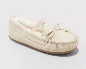 Toddler Girls' Celina Moccasin Slippers Off-White - Cat & Jack - SIZE 5 - Picture 1 of 4