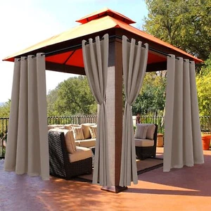Waterproof Outdoor Blackout Curtains for Patio - Thermal Insulated Sunlight B... - Picture 1 of 7