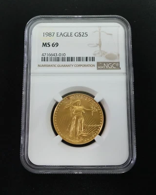 1987 $25 American Eagle Gold Coin  - NGC MS 69 - Image 1 of 3