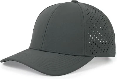 Gorra de béisbol de secado rápido ala curva Snapback sombrero corte láser malla bola gris oscuro  Foto 1 de 4