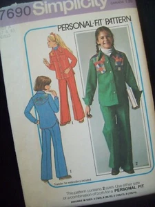Vintage Simplicity Pattern 7690 Embroidered Shirt-Jacket Pants Size 7-8 UCFF NOS - Picture 1 of 3